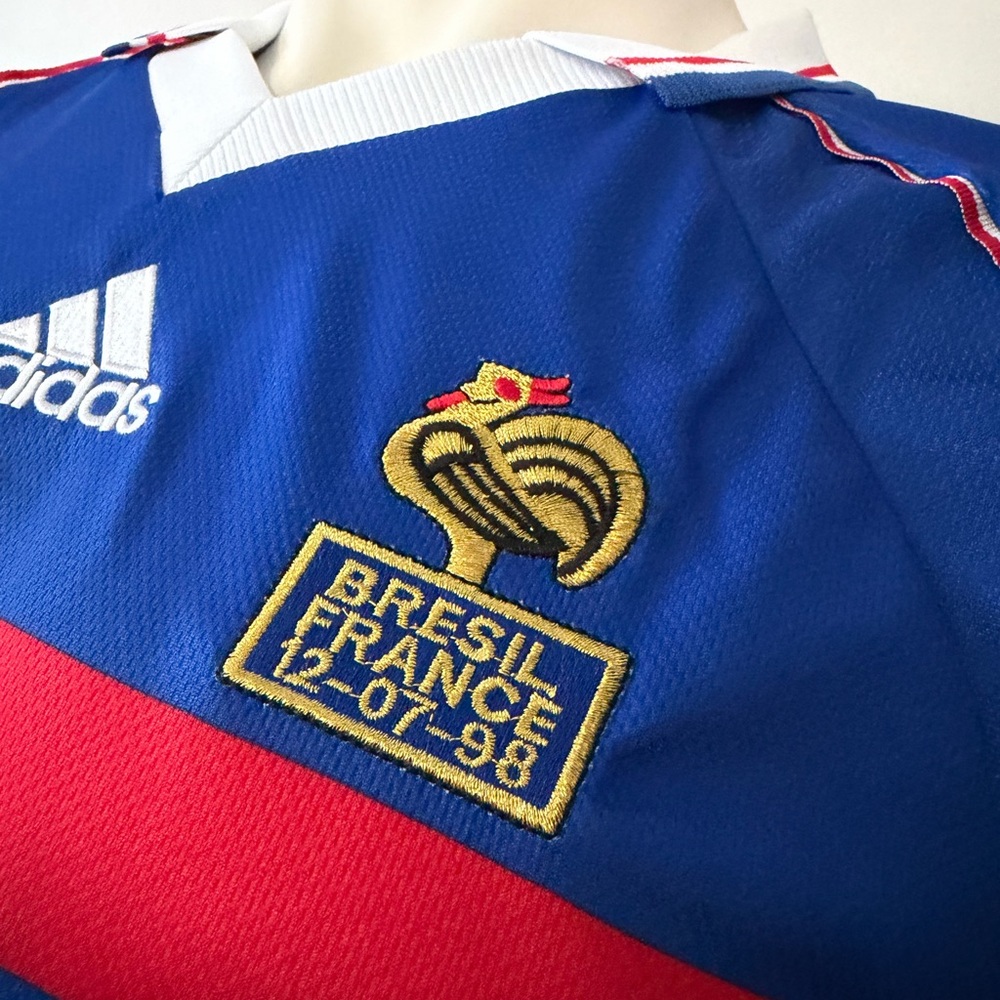 Zinedin Zidane France World Cup 98 Final Retro New Men's Blue Home Soccer Jersey - Picture 4 of 9